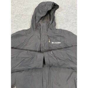 Columbia Omni-Tech Jacket Mens Medium Black Hooded Insulated Waterproof Coat